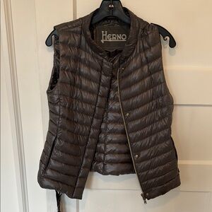 Herno Brown Quilted Puffer Vest